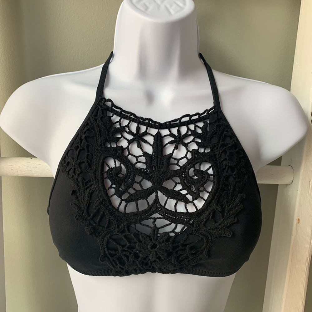 BECCA Black lace bikini top